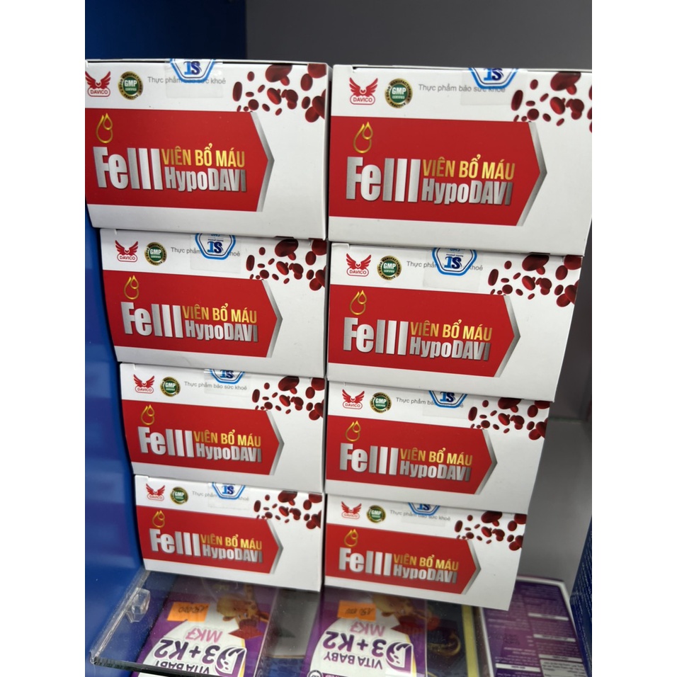 Viên Uống Viên Bổ Máu FELLL HYPO Davi Hỗ Trợ Quá Trình Tái Tạo Hồng Cầu Bổ Sung Sắt Cho Cơ Thể