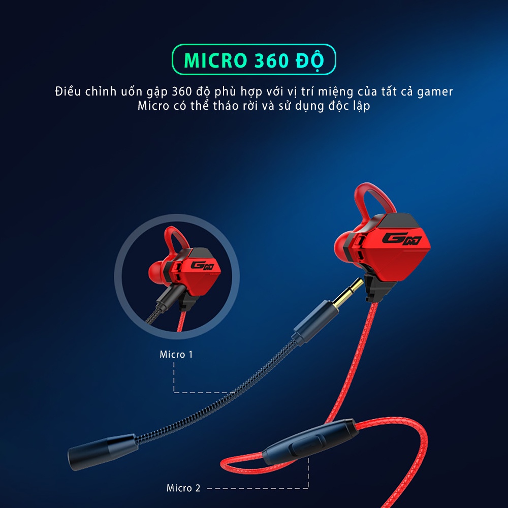 Tai nghe chơi game có mic rời SIDOTECH GPRO gaming cho điện thoại máy tính laptop chơi pubg freefire csgo liên quân