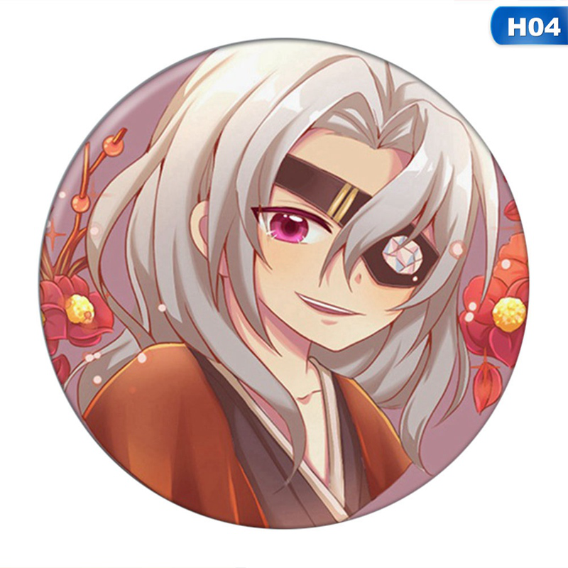 flowersqueen Huy Hiệu Cài Áo Kim Loại Dáng Tròn Phong Cách Anime