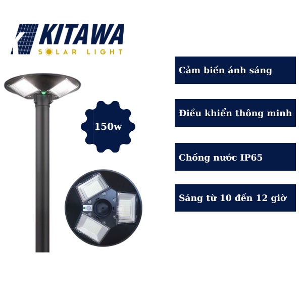 Đèn Năng Lượng Mặt Trời Kitawa Hình Đĩa Bay UFO 150W - UF1150; Bảo Hành 1 Năm; 1 đổi 1 trong 30 ngày đầu tiên