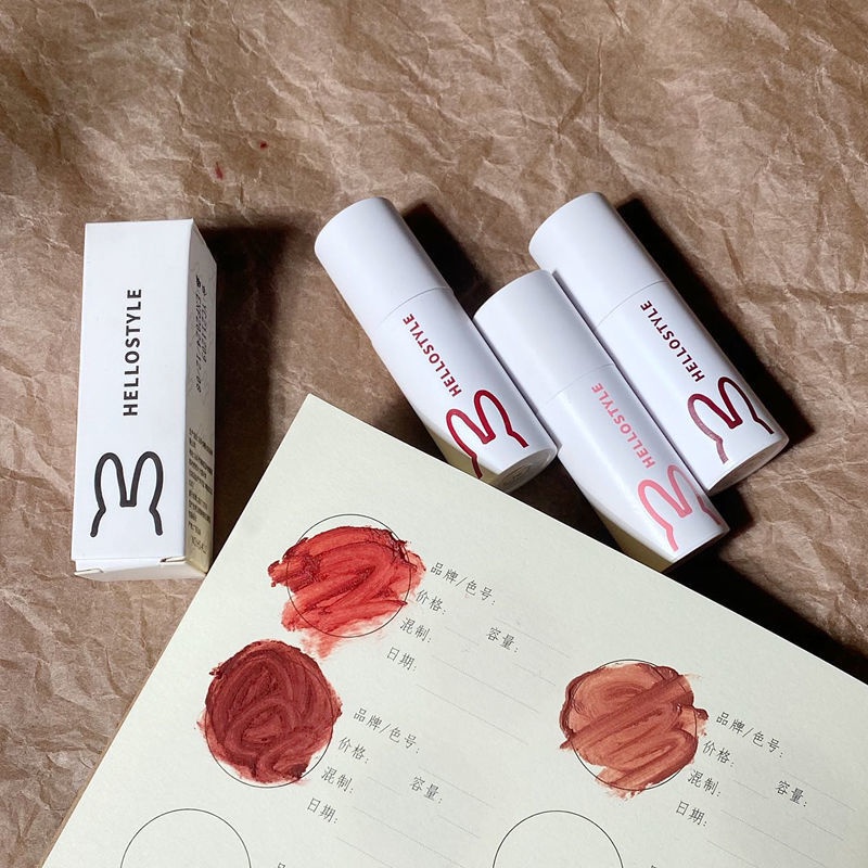 Set 3 Son Môi Màu Cam Thiết Kế Hình Thỏ Dễ Thương Không Thấm Nước