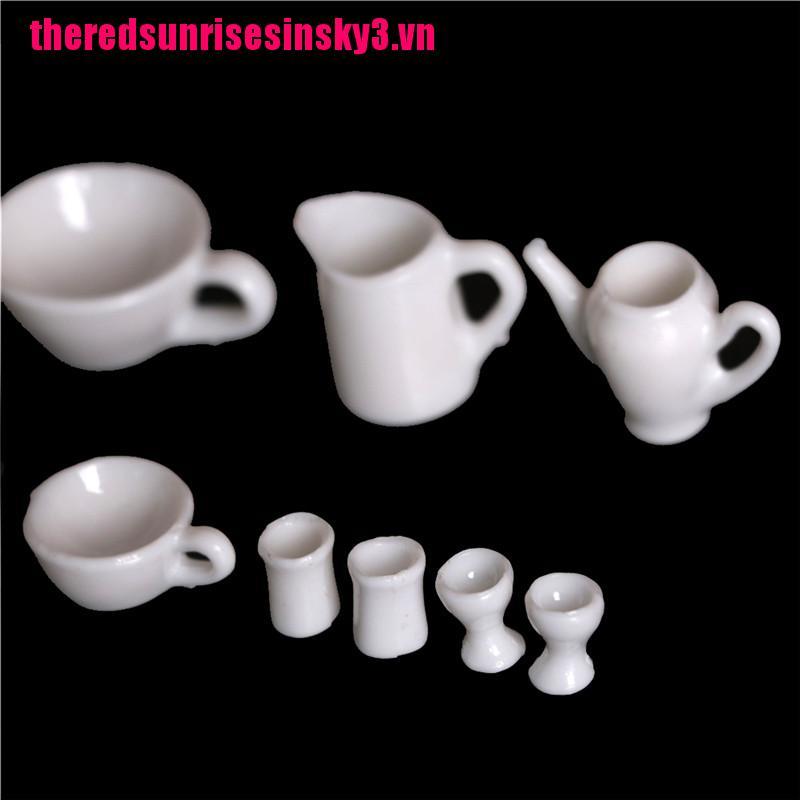 Bộ 10 Tách Uống Trà Trang Trí Nhà Búp Bê