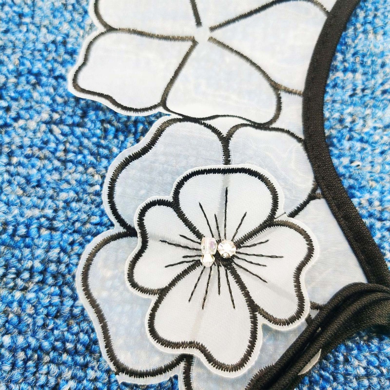 Cổ Áo Rời Nửa Cổ Phối Ren Hoa Có Thể Tháo Rời Cho Nữ