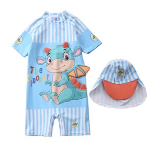 Bộ bơi liền thân bé trai hình rồng con 3D.