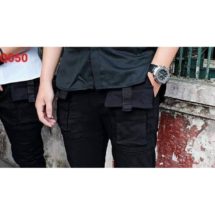 Quần Jogger Nam Kaki Túi Hộp Bo Chân Thun Kaki Mềm Mịn Co Giãn Thoáng Mát