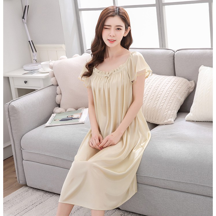 [Mã WAUP10 hoàn 10k xu đơn 99k] áy Ngủ 💝FREESHIP 50K💝 Đồ Mặc Nhà Đẹp Dáng Dài Phom Rộng Phi Lụa Mềm Mịn Họa Tiết Trơn | BigBuy360 - bigbuy360.vn