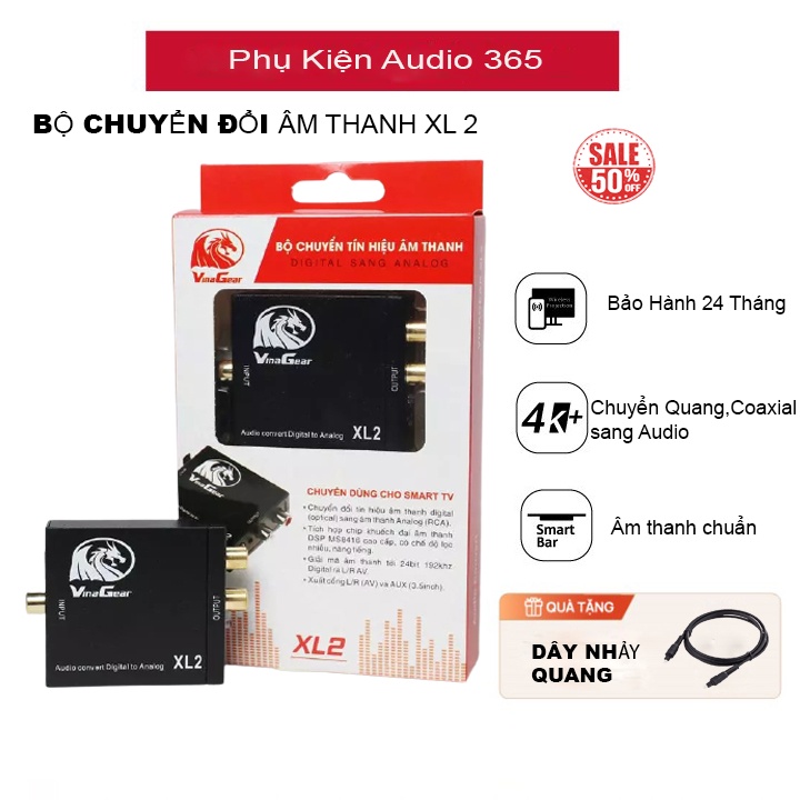 Bộ Chuyển Quang XL2 Optical Sang Audio AV ra Amply + Cáp optical- Bộ chuyển đổi tín hiệu quang có cổng 3.5 - BH 24 THÁNG