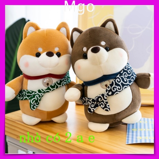 Gấu Bông Teddy Chó Shiba Phiêu Lưu, Chó Nhồi Bông Shiba Xa Nhà Siêu Đáng Yêu Size 23cm