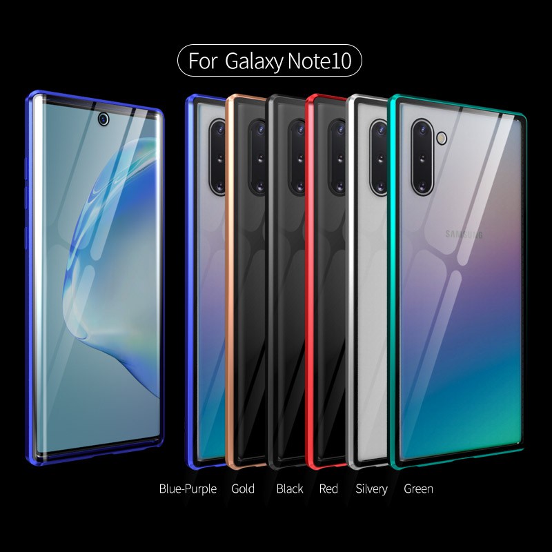 Ốp điện thoại bảo vệ 360 với 2 mặt kính dành cho SAMSUNG GALAXY NOTE 10 PLUS NOTE 9 8 S9 S10 PLUS