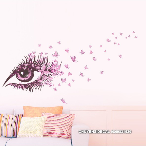 Decal dán tường - Mắt Hồng quyến rũ