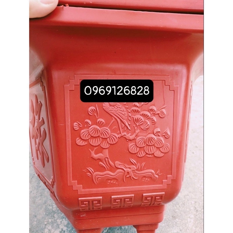Chậu nhựa lục giác in tứ quý trồng cây siêu đẹp_ ảnh thật