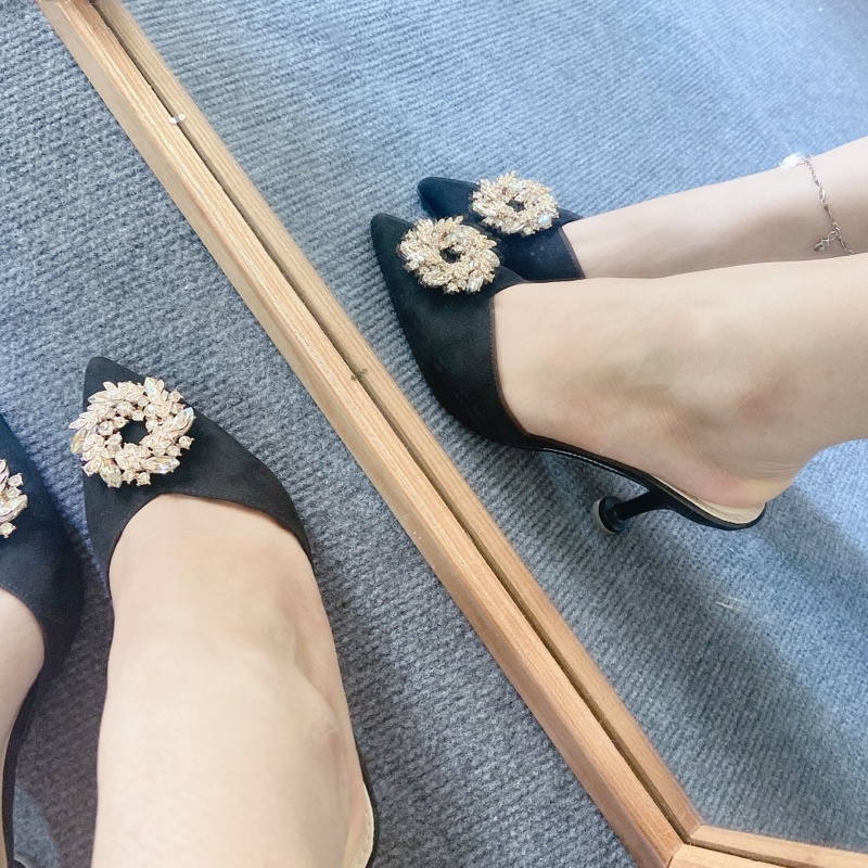 Sục nữ cao gót hoa đá thời trang PUNSHOES (FREESHIP-ẢNH TỰ CHỤP).