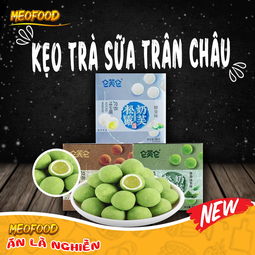 Kẹo trà sữa trân châu vị matcha vị cacao hộp 58g