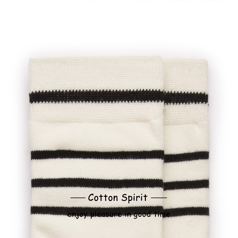 Vớ Cổ Cao Cotton Nam Nữ Tất Nam Nữ Cao cấp Cá tính Unisex Cổ Cao Kẻ Sọc Hàn Quốc Phong cách