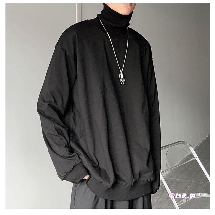 Áo thun cổ cao áo dài áo phông, tay dài áo nam và nữ áo thun màu đặc trưng