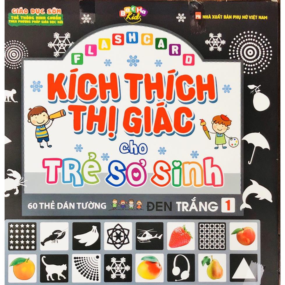 Flash card - Thẻ Kích thích thị giác cho trẻ sơ sinh - Tập 1 Đen Trắng