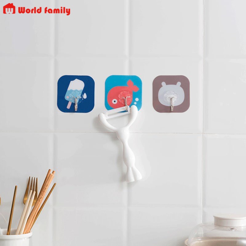 [1 K] Móc dán tường treo vật dụng với các họa tiết hoạt hình siêu xinh