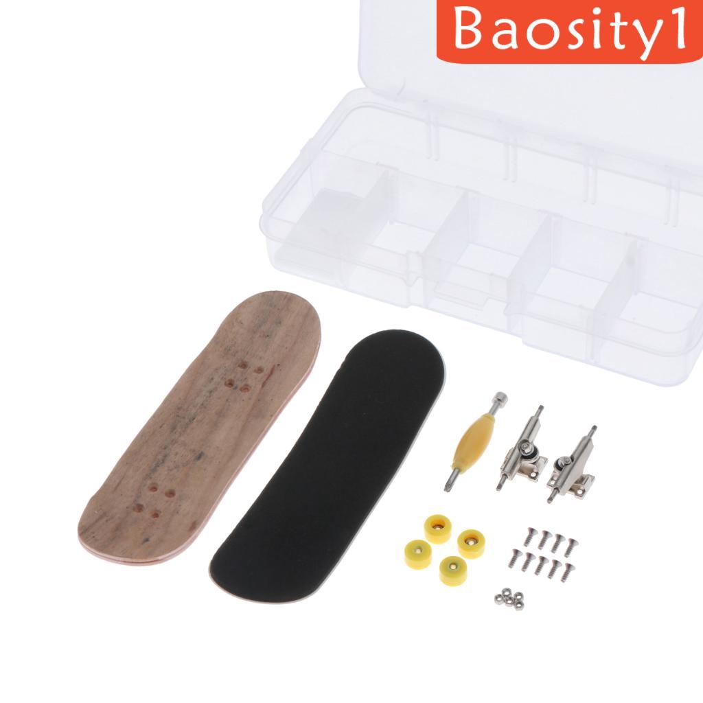 Bộ ván trượt ngón tay mini bằng gỗ kèm phụ kiện và hộp đựng tiện dụng