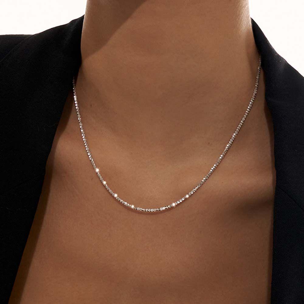 AROMA Vòng cổ Mạ Bạc Lấp Lánh Sang Trọng