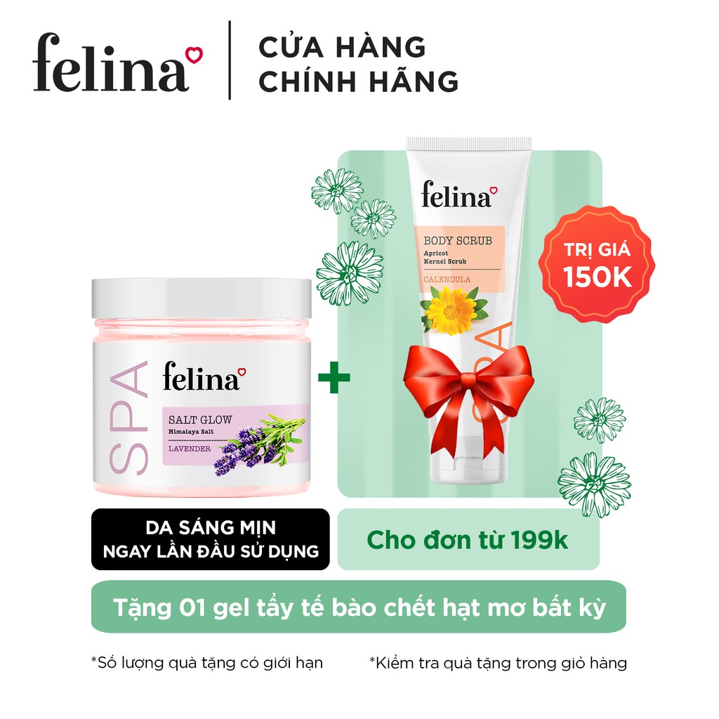 Tẩy tế bào chết Felina 500g - Muối hồng Himalaya