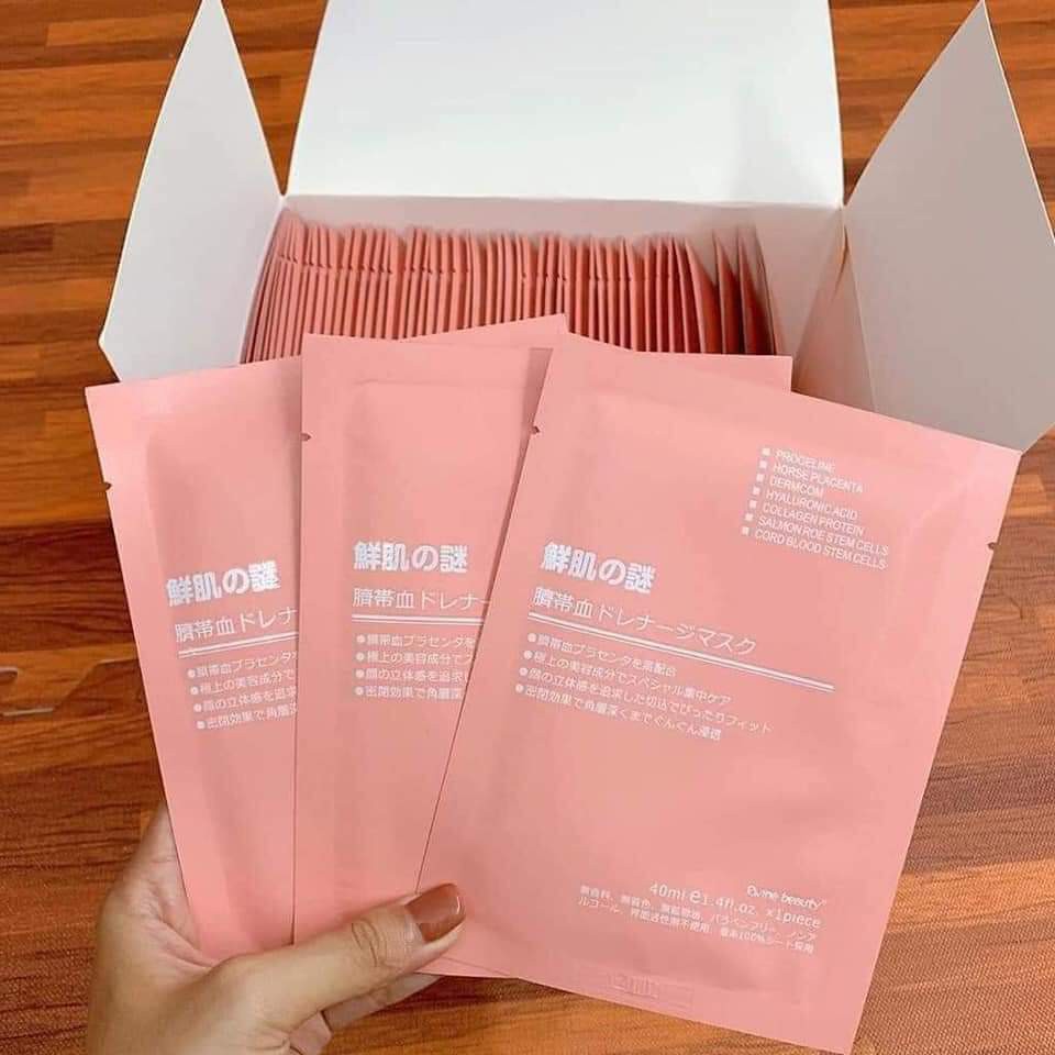 Mặt Nạ Tế Bào Gốc Nhau Thai Cuốn Rốn Rwine Beauty Steam Cell Placenta Mask Nhật Bản