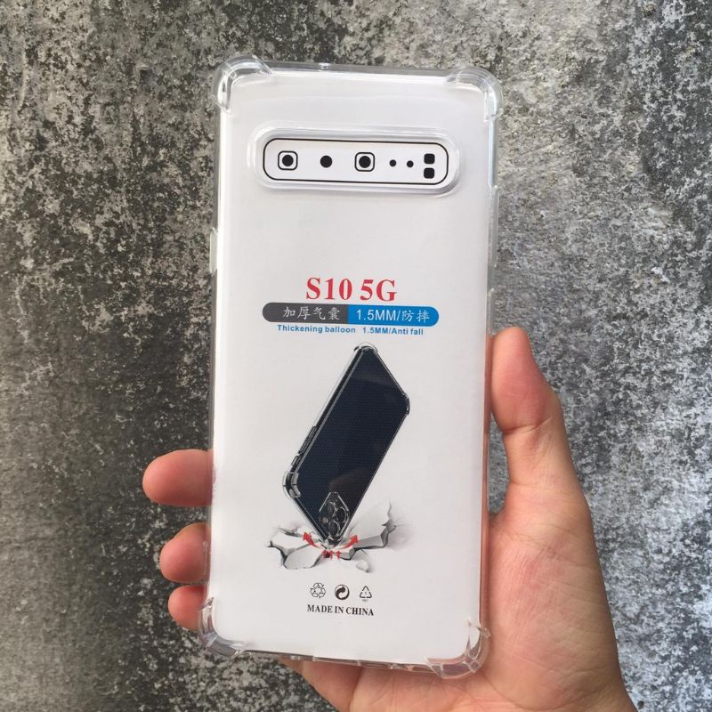 Ốp lưng silicon trong suốt chống sốc 4 cạnh cao cấp cho Samsung Galaxy S10 5G