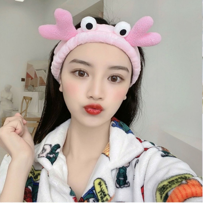 Băng Đô Rửa Mặt Bằng Vải Lông Thiết Kế Dễ Thương Đa Dạng Phong Cách Hàn Quốc Cho Nữ