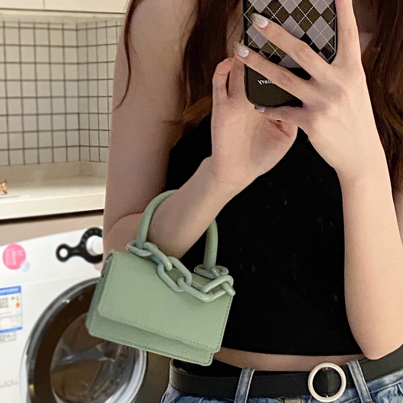 Túi Xách Đeo Chéo Vai Có Dây Xích Kiểu Dáng Đơn Giản Gylb313