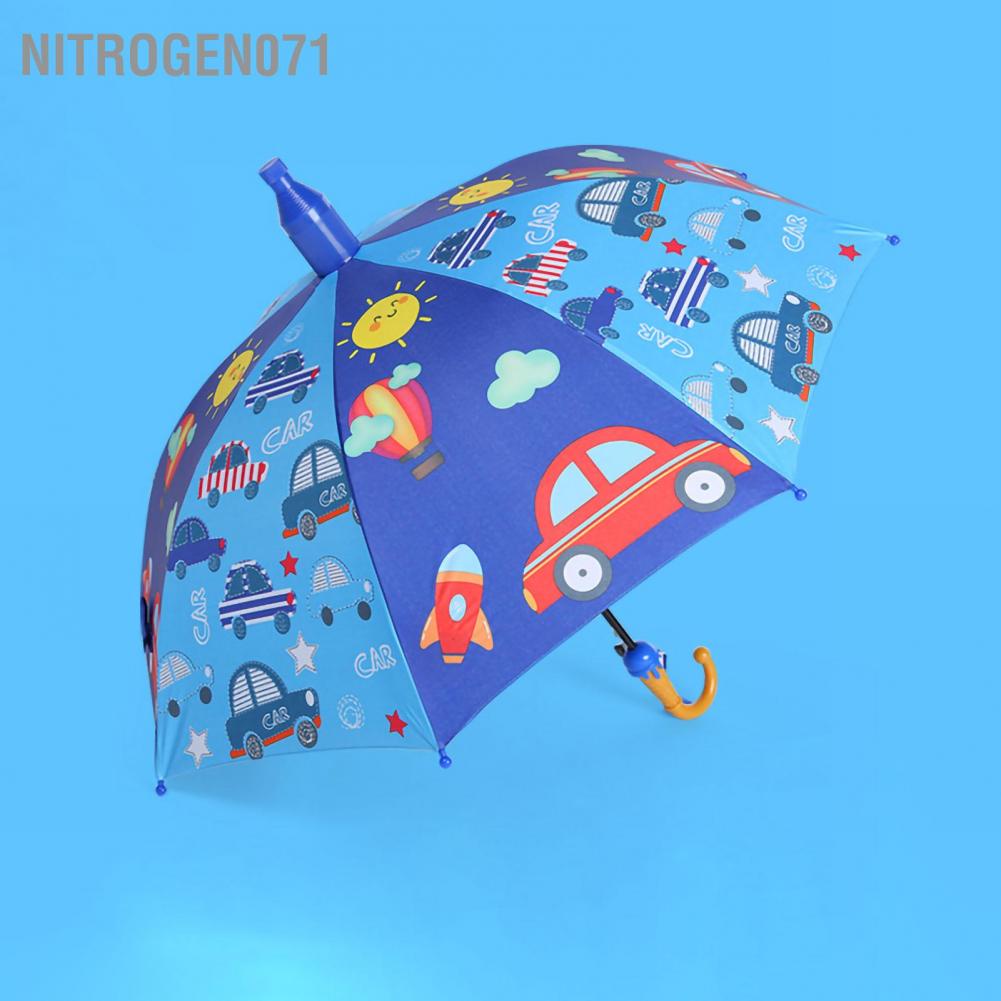 Nitrogen071 Ô tay cầm hoạt hình dài Hoàn toàn tự động Mẫu dễ thương Sử dụng kép dù trẻ em cho mẫu giáo