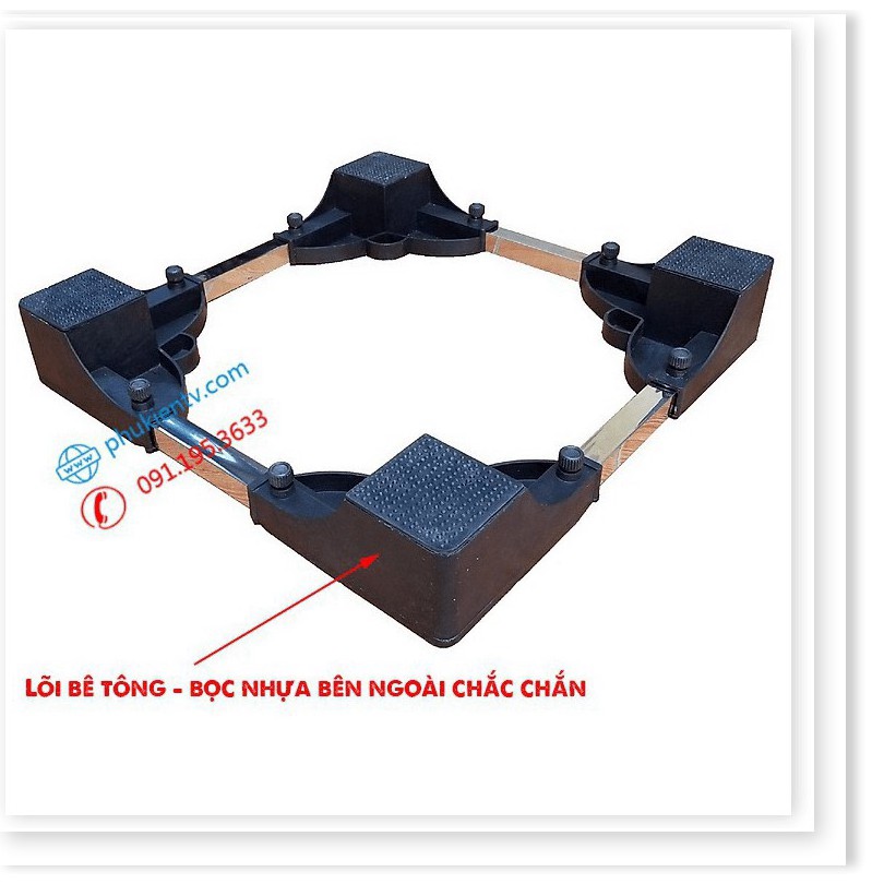 Chân Kệ Kê Máy Giặt Tủ Lạnh Đa Năng - Chân Đế Máy Sấy, Máy Rửa Bát Bê Tông Siêu Dày Chịu Tải 400 Kg