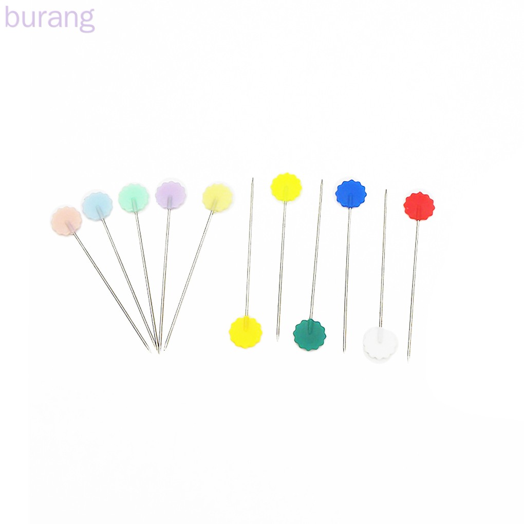 Set 100 ghim đầu phẳng bằng kim loại không gỉ chất lượng cao cho thợ may
