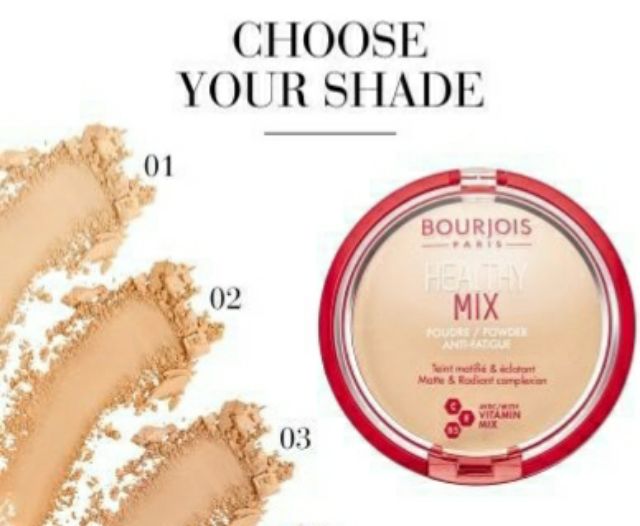 [Hàng chính hãng] - Phấn Phủ Healthy Mix Bourjois - giúp cho lớp nền tươi sáng