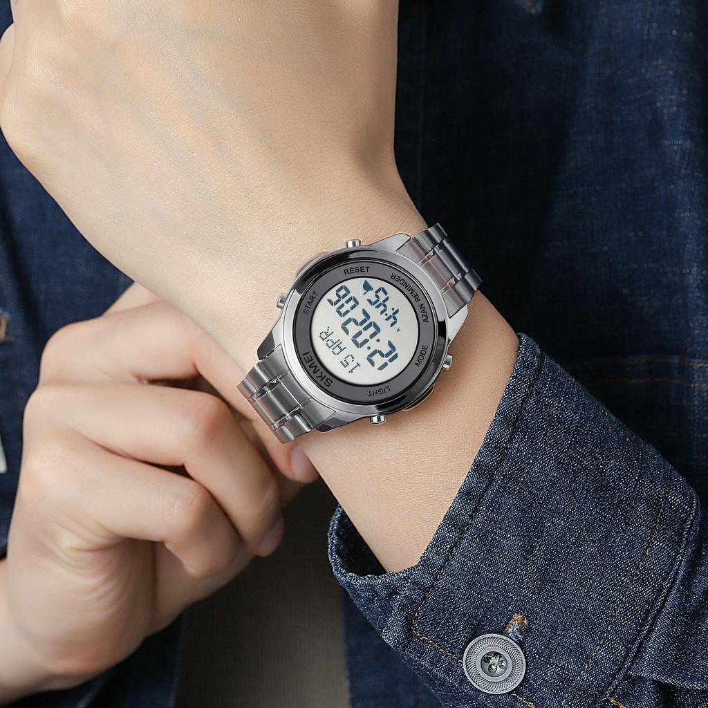 SKMEI Muslim Prayer Qibla Watch Đồng hồ thể thao nam Pilgrim Thời gian Nhắc nhở Chỉ đường Chức năng Đồng hồ bao gồm lịch