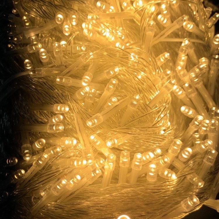 Dây đèn LED trang trí Noel nháy chớp 50m và 100m, trắng, vàng, nhiều màu lắp cây, nhà, sân vườn chống nước[Lỗi 1 đổi 1]