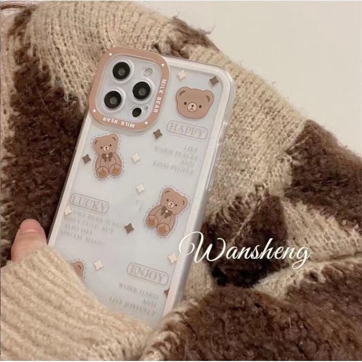 Ốp Điện Thoại TPU Mềm Hình Gấu Bông Cho IPhone 13 12 Mini 11 Pro X XR XS Max SE 2020 6 6S 7 8 Plus