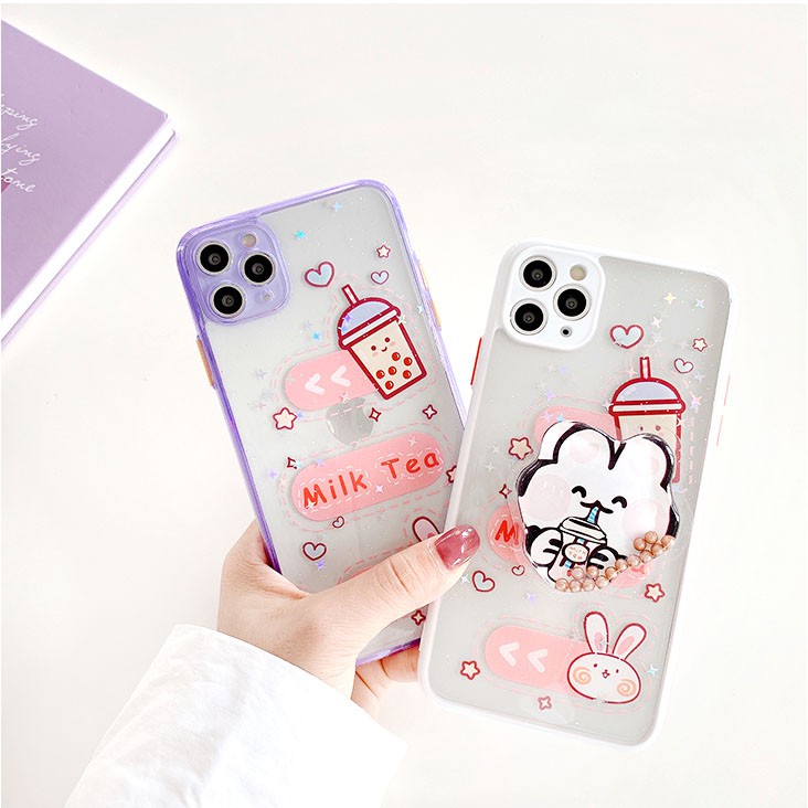 Ốp lưng iphone Milk Tea kèm pop 5/5s/6/6plus/6s/6splus/7/7plus/8/8plus/x/xr/xs/11/12/pro/max/plus/promax | BigBuy360 - bigbuy360.vn