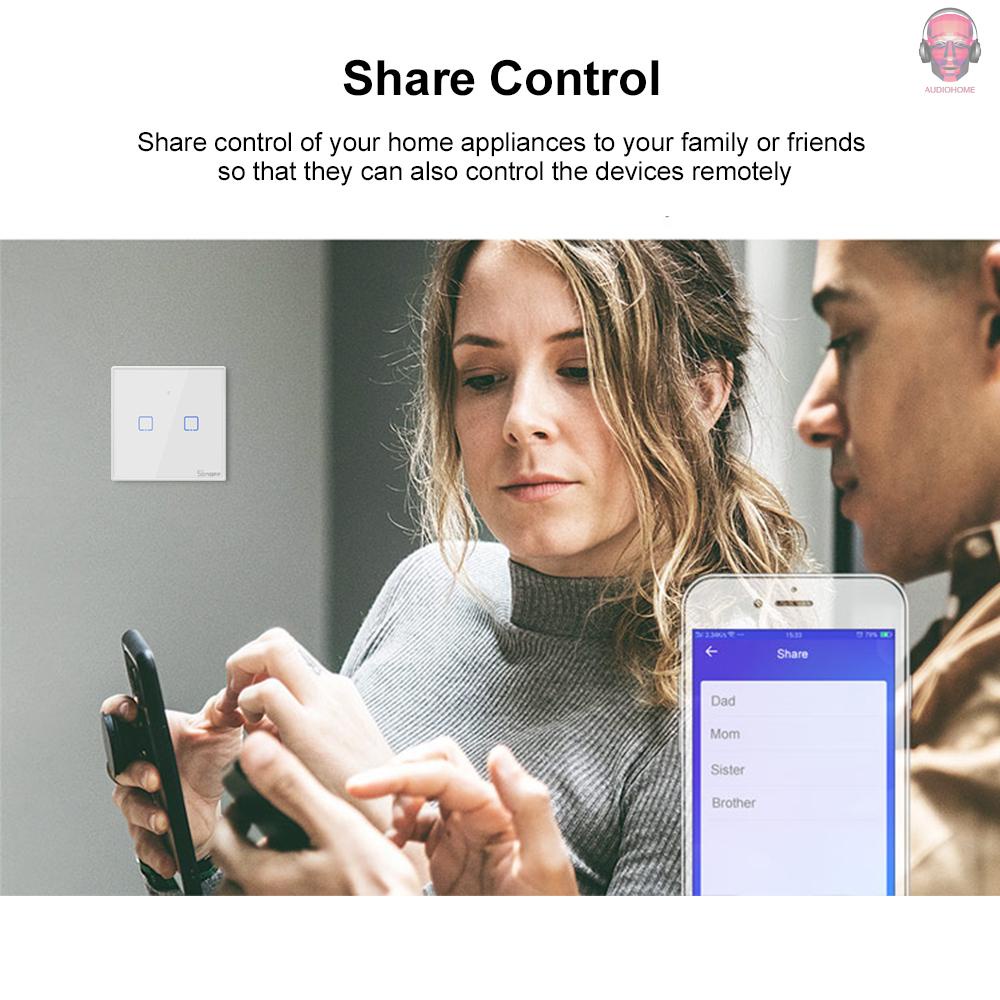 GOOGLE Công Tắc Đèn Thông Minh WiFi Thông Minh SONOFF T2UK2C-TX 2 Gang 433Mhz RF Điều Khiển Từ Xa Tiện Dụng