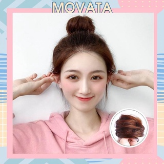 Búi tóc giả Movata tóc giả búi mini kẹp búi tóc tròn xoăn tự nhiên Hàn Quốc TG22