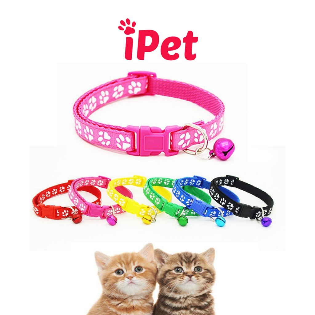 Vòng Cổ Lục Lạc Cho Thú Cưng Hình Dấu Chân Chó Mèo - iPet Shop