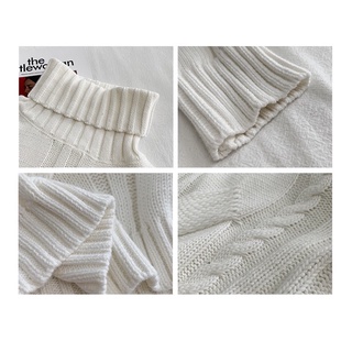 Áo len croptop cao cổ chun eo cá tính {oder}