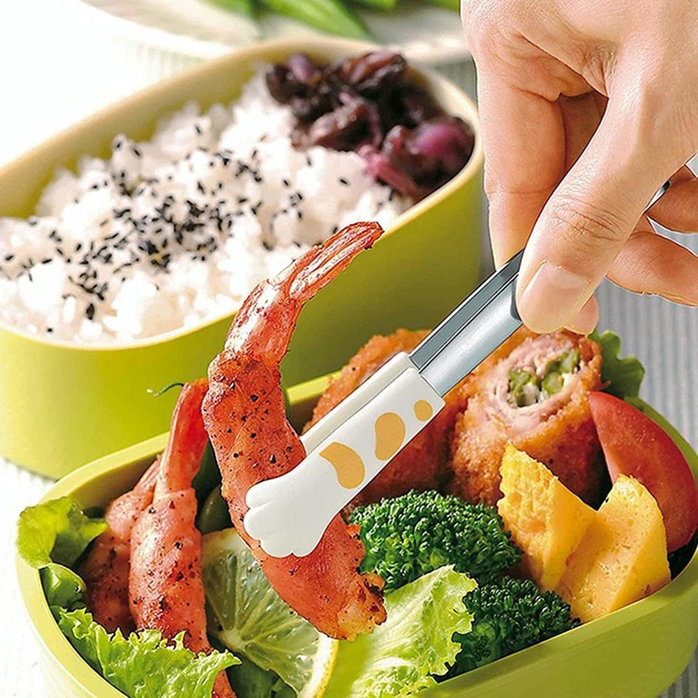 Kẹp Gắp Thức Ăn Cách Nhiệt Bằng Thép Không Gỉ Hình Chân Mèo Dễ Thương