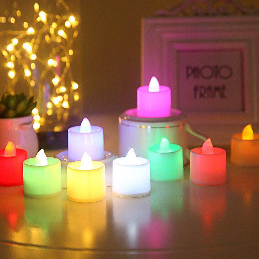 Đèn LED Giả Nến Nhiều Màu Dùng Để Trang Trí Tiệc Sinh Nhật Và Đám Cưới