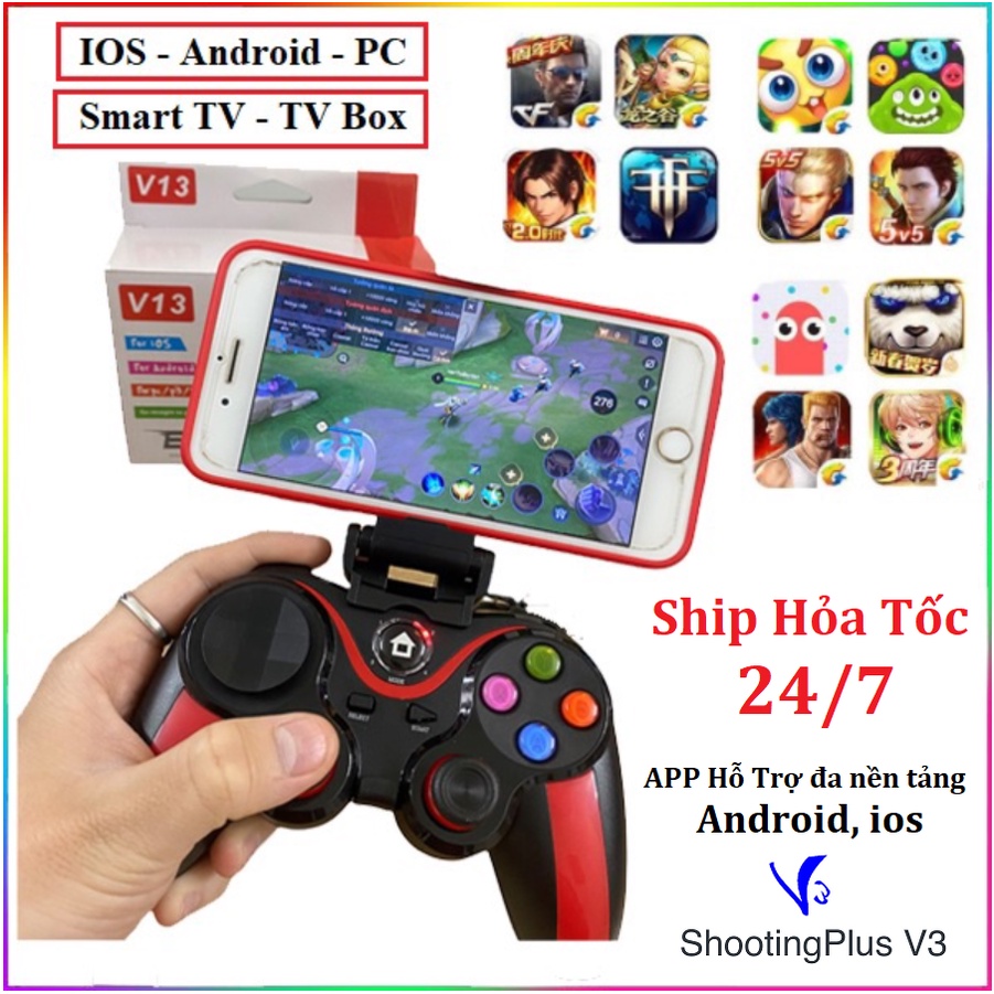 Tay Chơi Game, Không Dây Bluetooth V13 - Dùng Cho Smartphone / iPhone / IOS / Android / PS3 / PC / TV Box