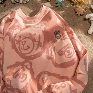 Áo sweater Cổ Tròn Dáng Rộng In Hình Chú Gấu Dễ Thương Thời Trang Mùa Thu Cho Cặp Đôi 2022