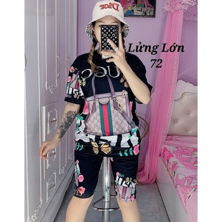 Bộ lửng thun lạnh 3D chất 4 chiều quần có túi