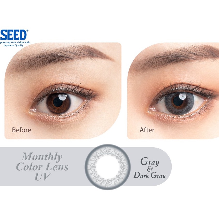 Kính áp tròng có màu 1 tháng THIÊN HÀ OPTICAL SEED monthly colour lens số 1 nhật bản độ cận đến 8.00 ẩm kháng khuẩn