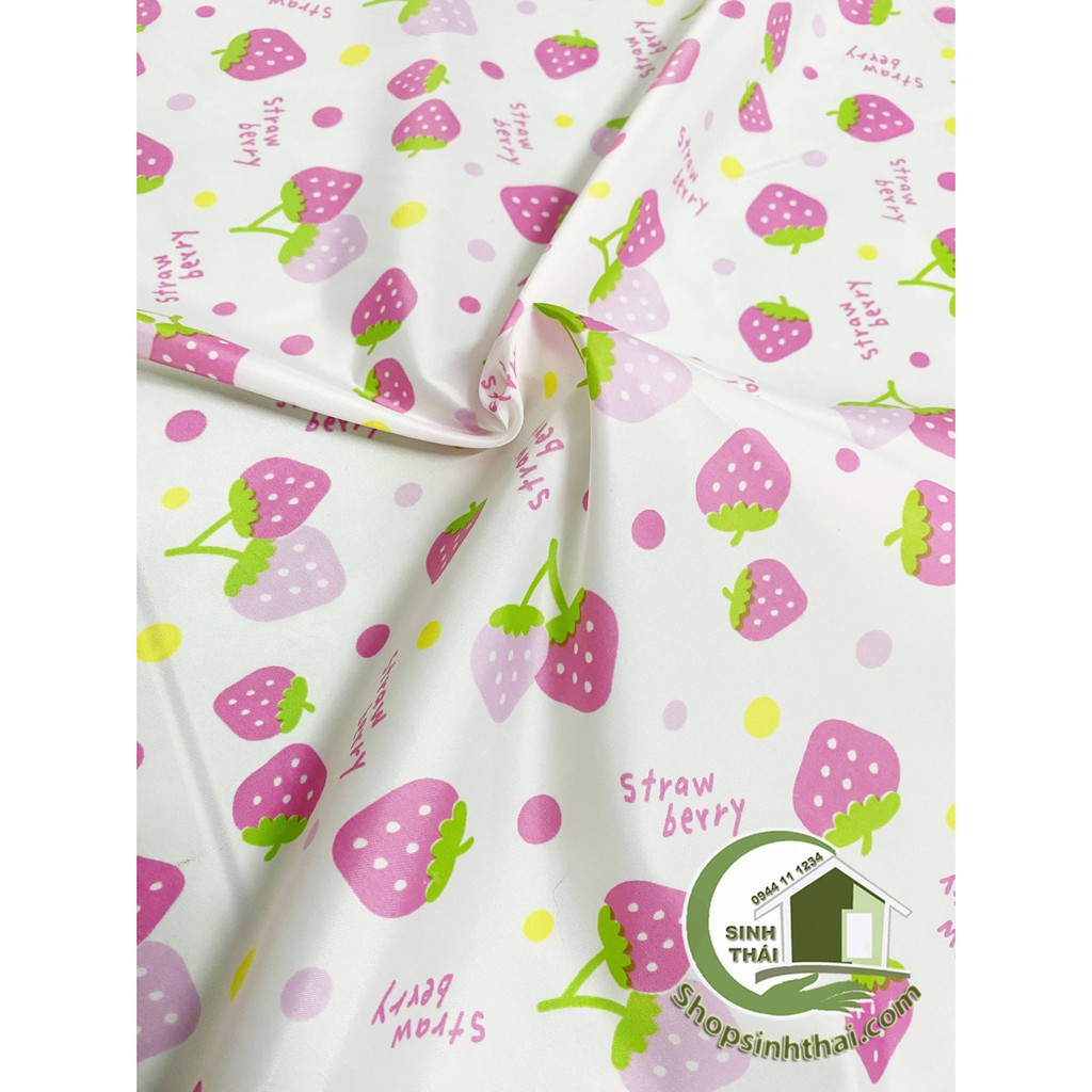 Vải lót hình trái dâu, vải may lót ba lô, túi xách