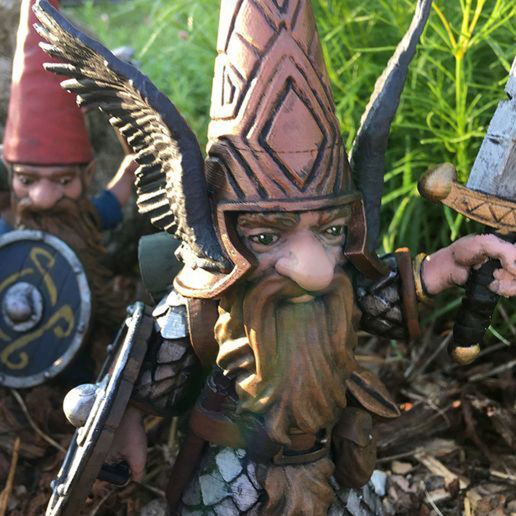 BEAUTY Home Warrior Dwarf  Gnome Statue Creative Crafts Garden Decoration For Yard Lawn Resin Figurines Outdoor 4 Types Sculpture