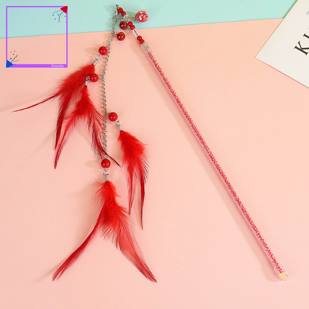 Gậy Trêu Mèo Đính Lông Vũ Chống Cào Tiện Dụng