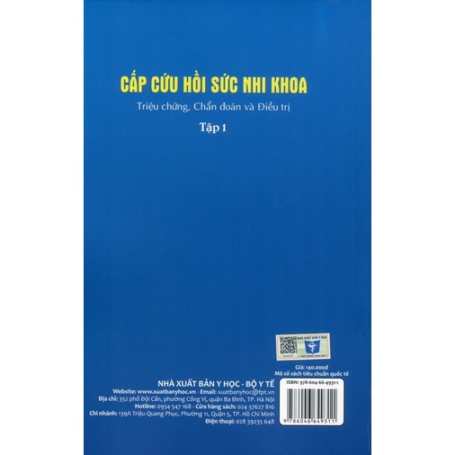 Sách - Cấp Cứu Hồi Sức Nhi Khoa Triệu Chứng, Chẩn Đoán và Điều Trị - Tập 1